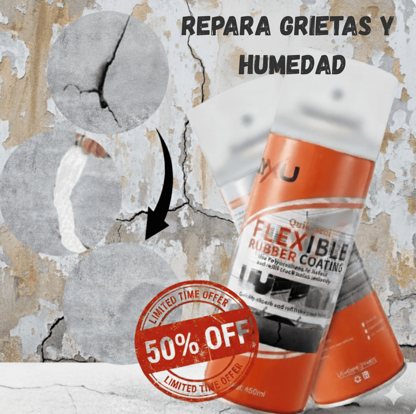 Spray Sellador Rubber Coating 3x1: soluciona la humedad, grietas y filtraciones