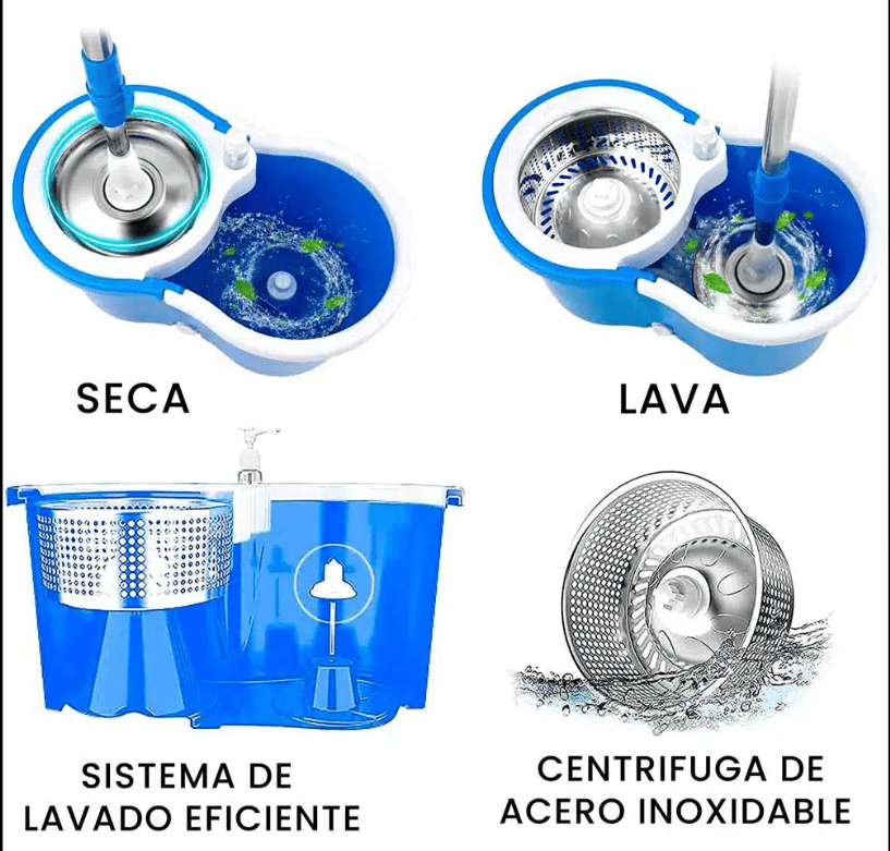 Mopa Giratoria 360° – La revolución en la limpieza del hogar