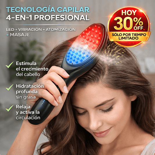 Cepillo Masajeador Capilar LED Spa Pro 4 EN 1