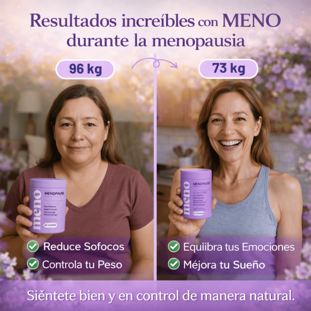 "Recupera tu equilibrio, tu sueño y tu figura." La única fórmula avanzada que alivia los síntomas de la menopausia mientras reactiva tu metabolismo.