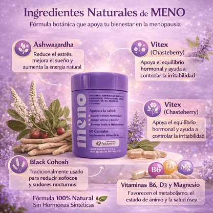 "Recupera tu equilibrio, tu sueño y tu figura." La única fórmula avanzada que alivia los síntomas de la menopausia mientras reactiva tu metabolismo.