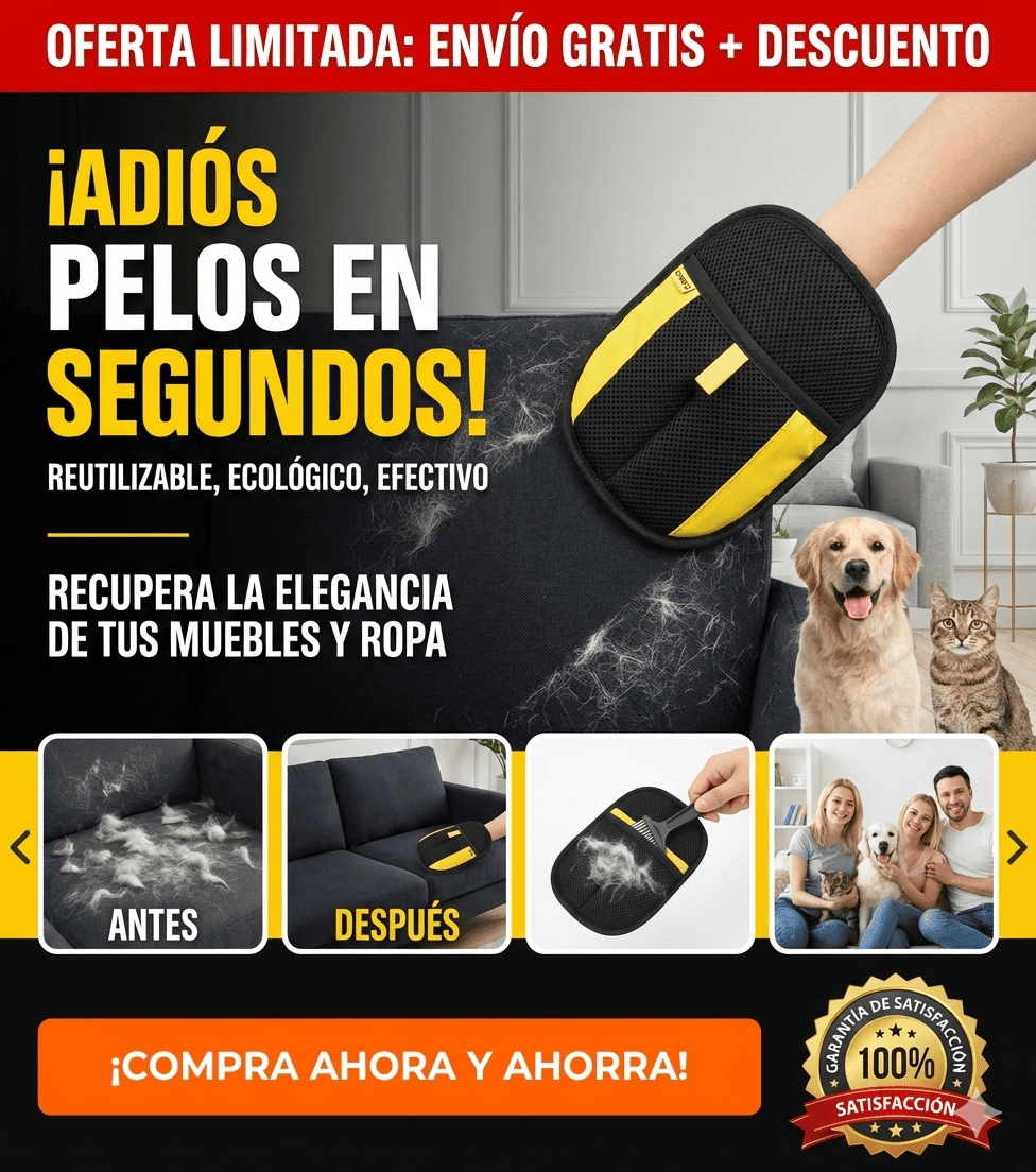 "Guante Removedor de Pelos Pro™ - Reutilizable y Ecológico"